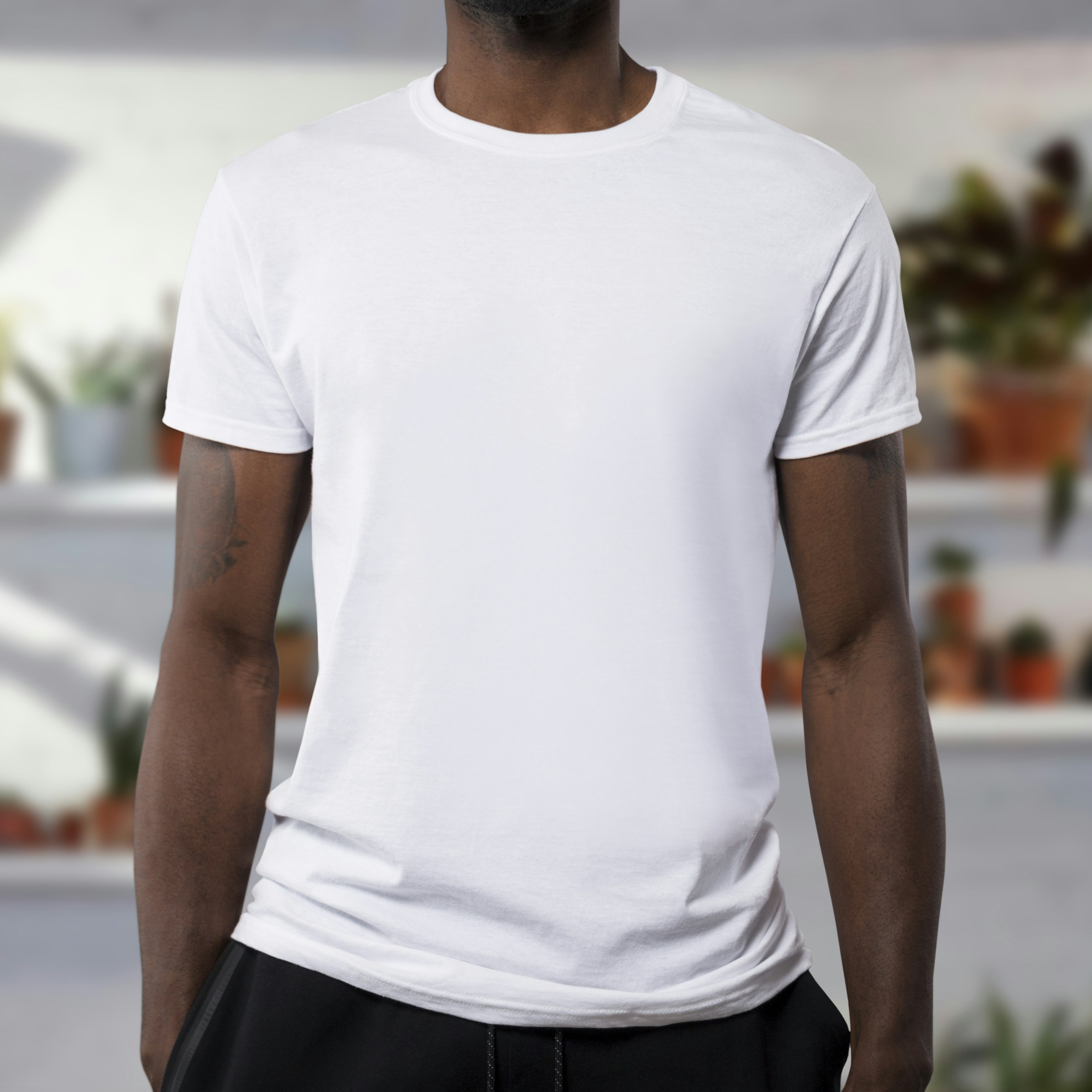 A clean white T-shirt ready for a custom print