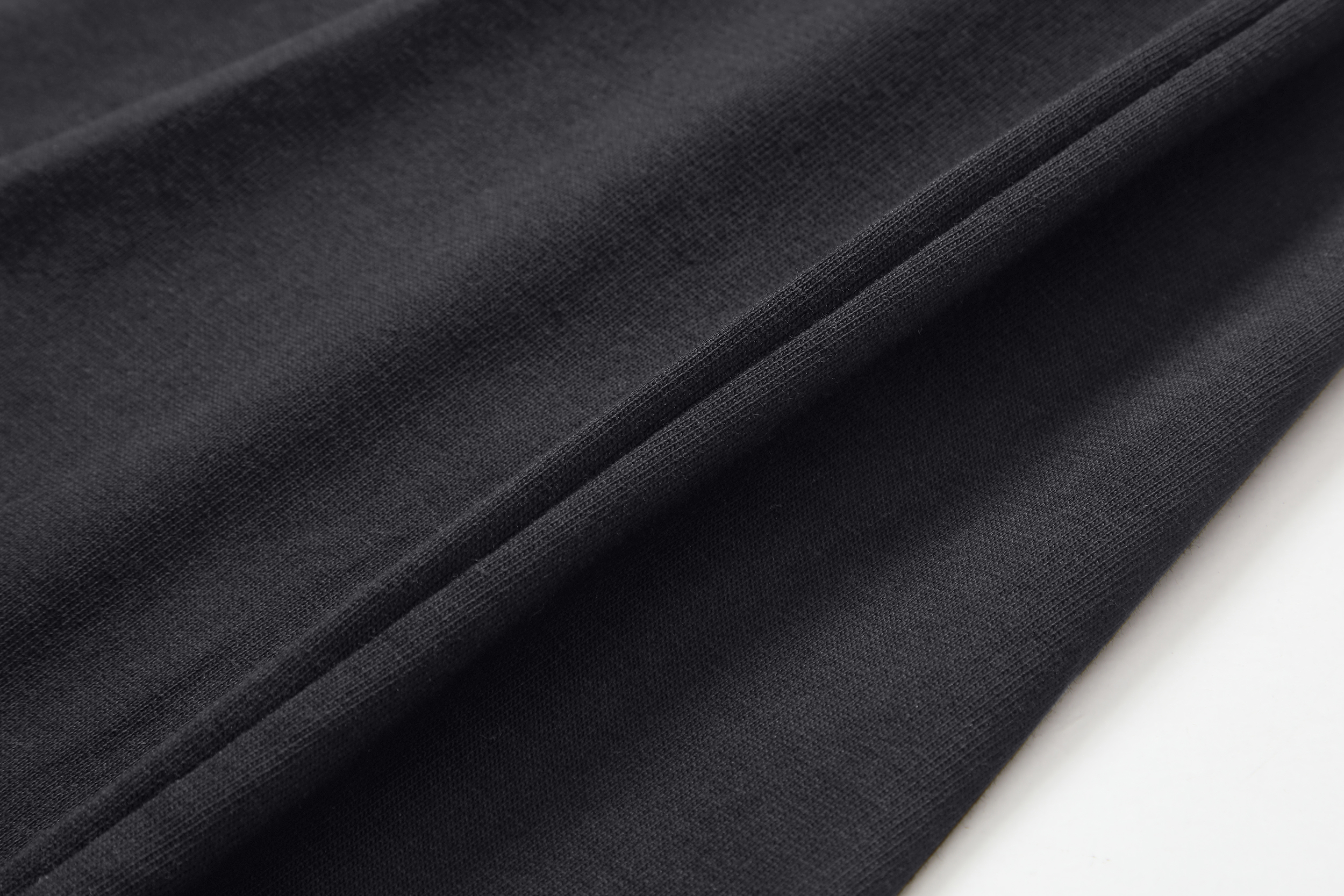Black T-shirt - fabric and construction detail