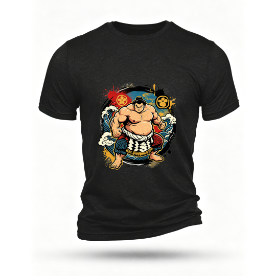 Black T-shirt, front print