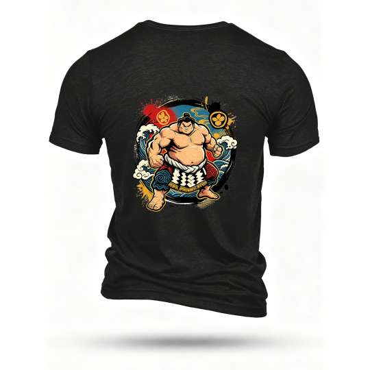Black T-shirt, back print