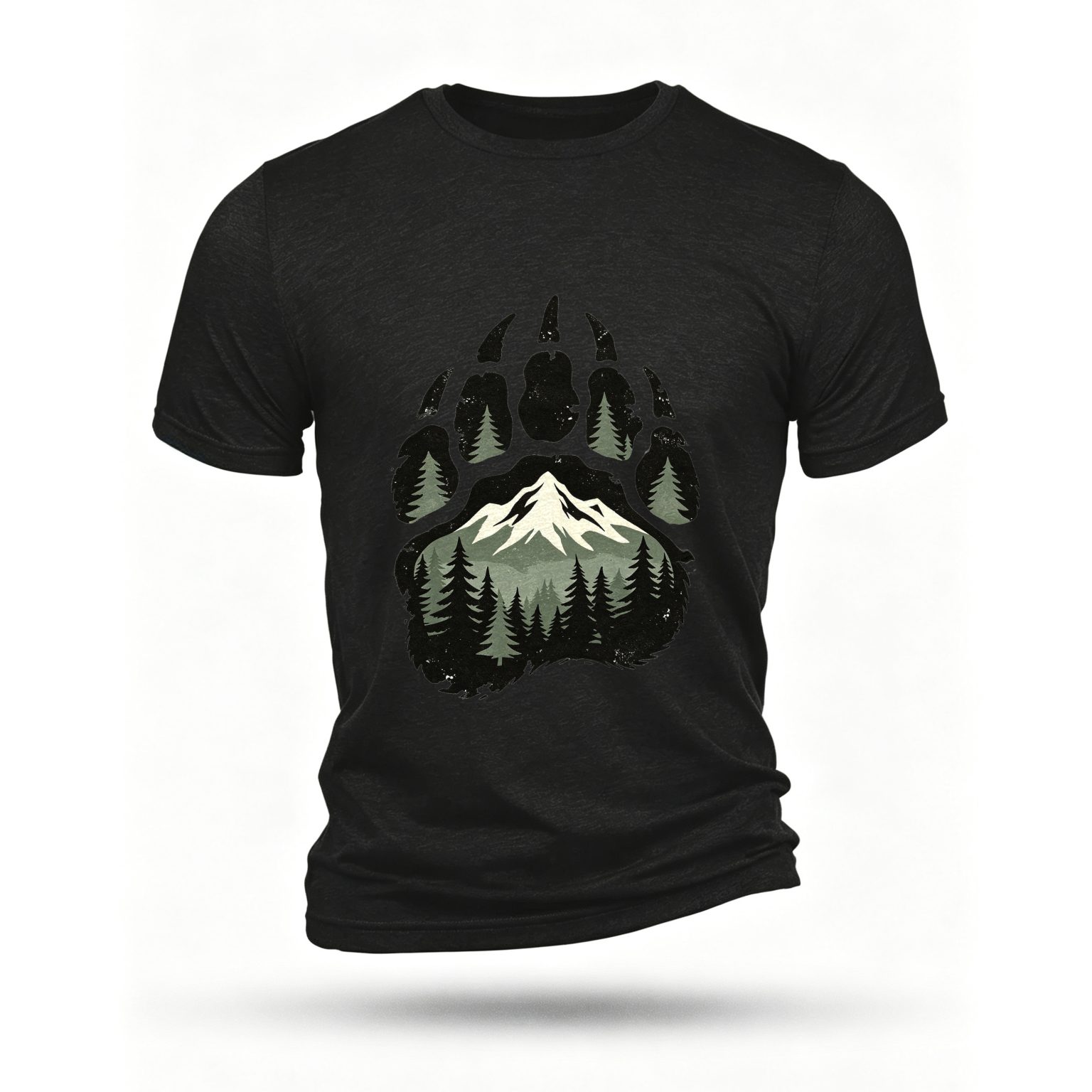 Black T-shirt, front print