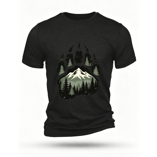 Black T-shirt, front print