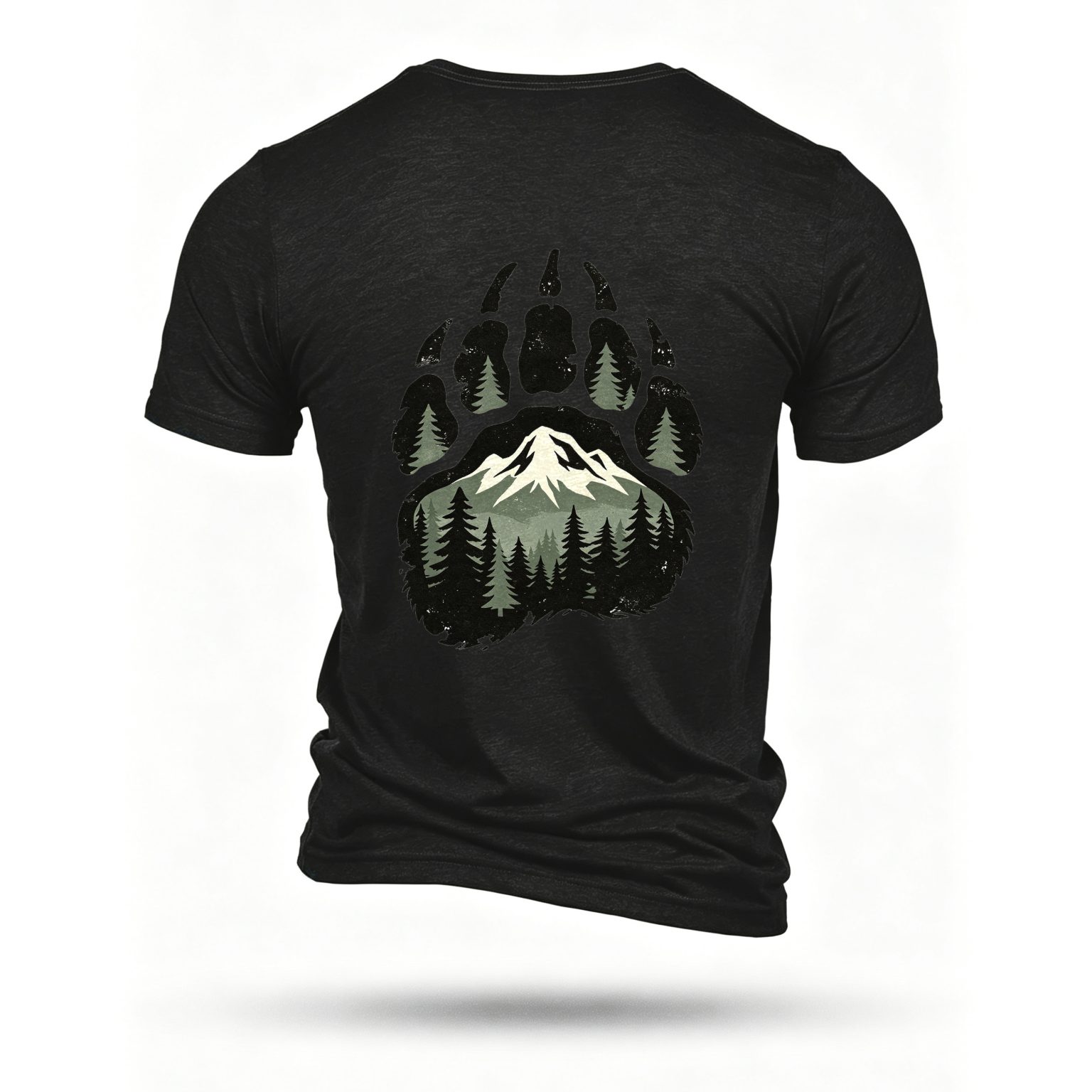 Black T-shirt, back print