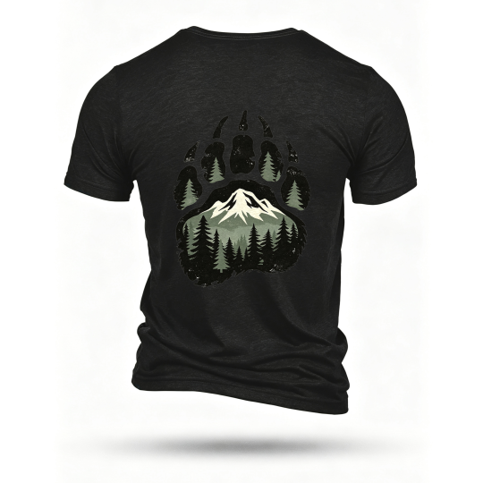 Black T-shirt, back print