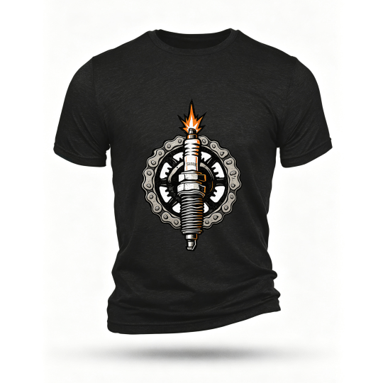 Black T-shirt, front print