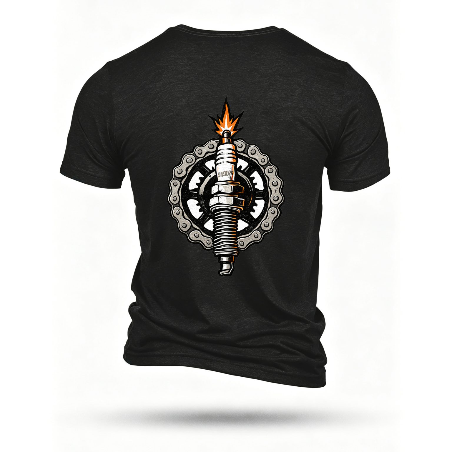 Black T-shirt, back print