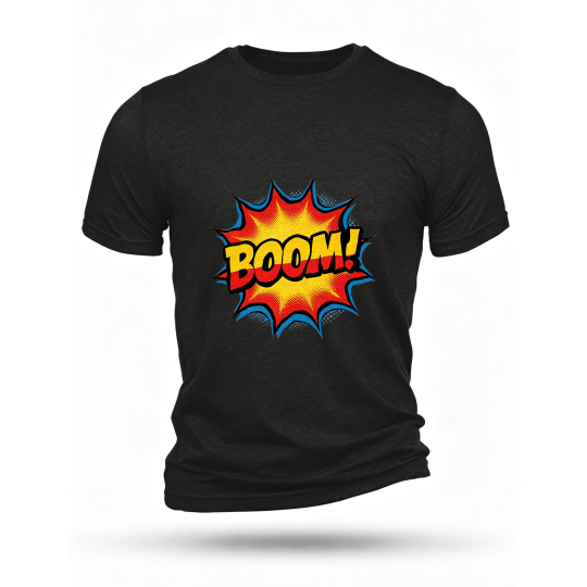Black T-shirt, front print