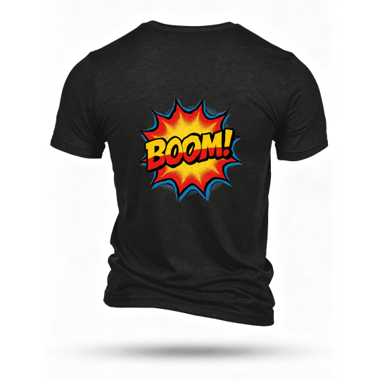 Black T-shirt, back print