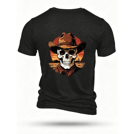 Black T-shirt, back print