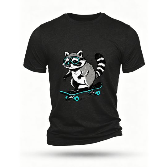 Black T-shirt, front print