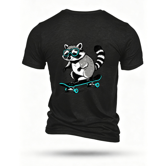 Black T-shirt, back print