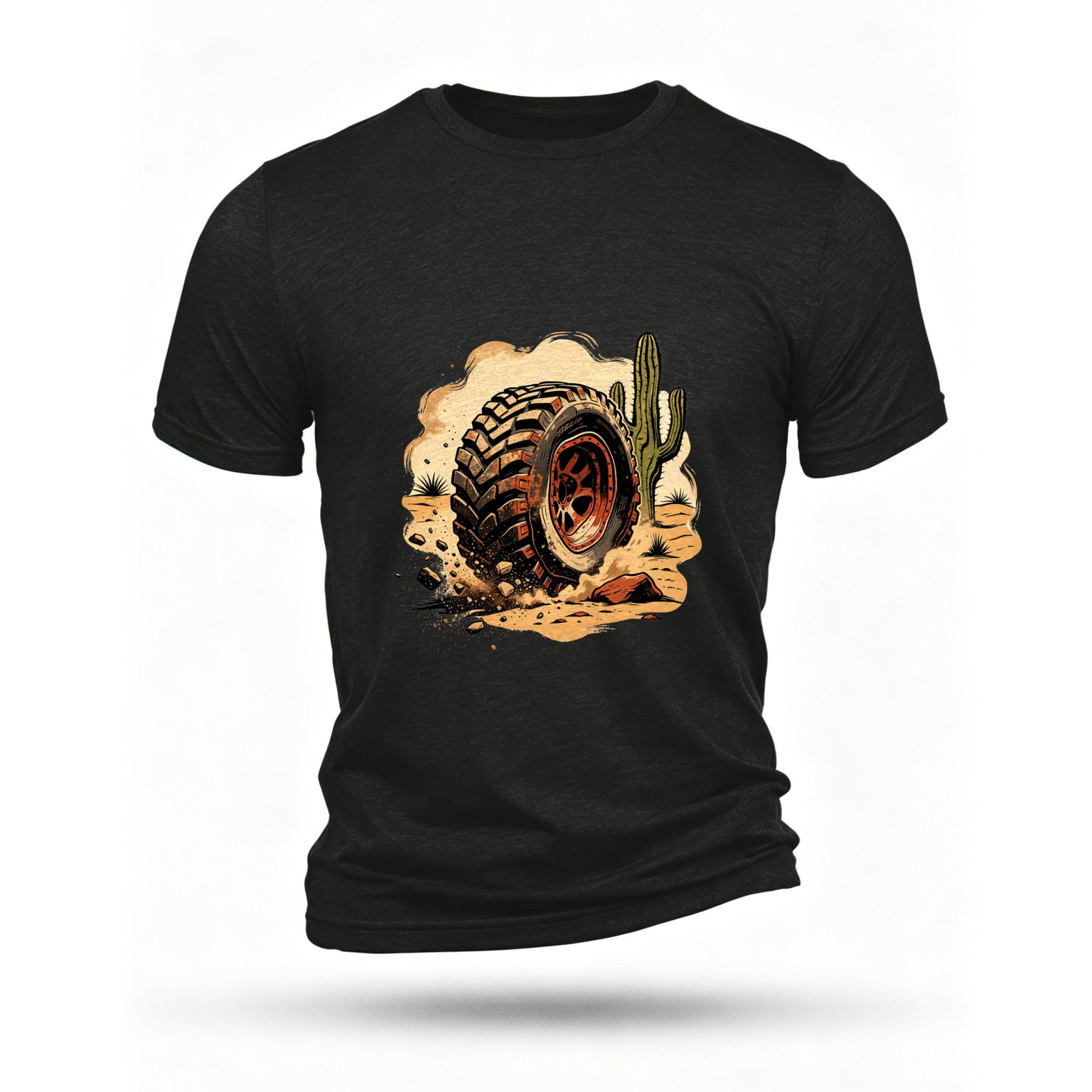 Black T-shirt, front print