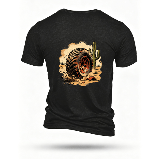 Black T-shirt, back print