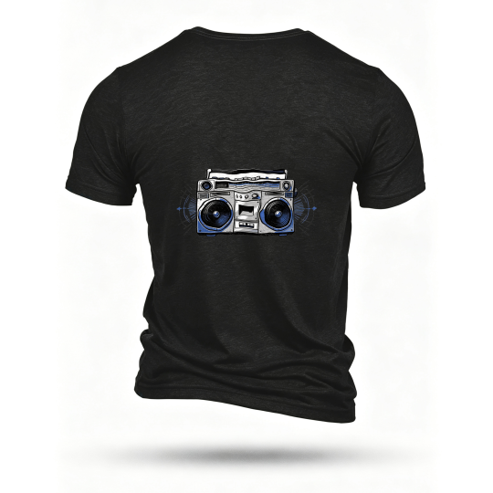 Black T-shirt, back print