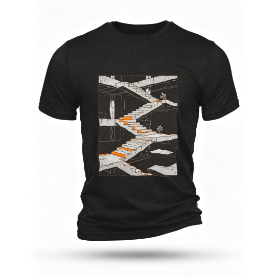 Black T-shirt, front print