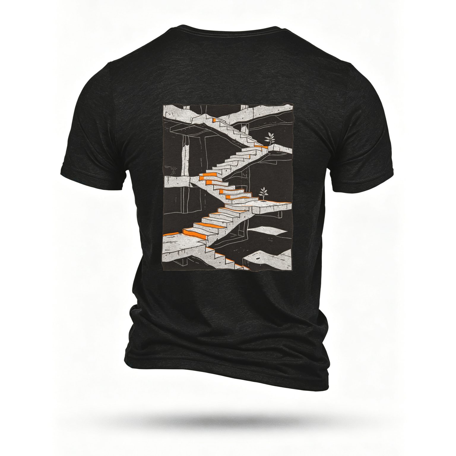 Black T-shirt, back print