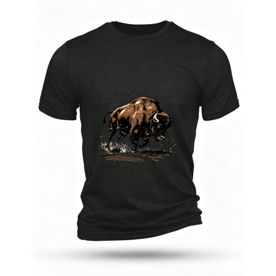 Black T-shirt, front print