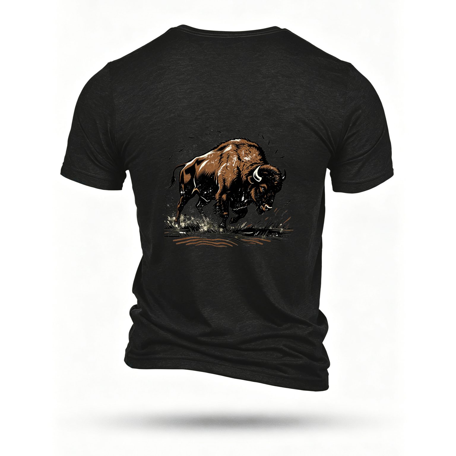 Black T-shirt, back print
