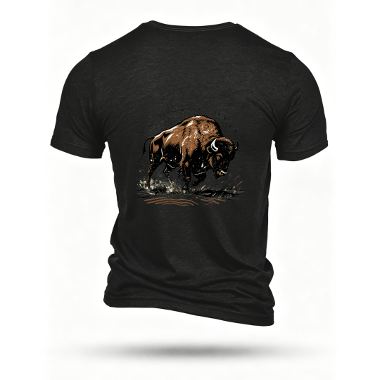 Black T-shirt, back print