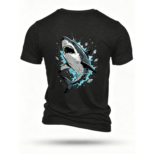 Black T-shirt, back print