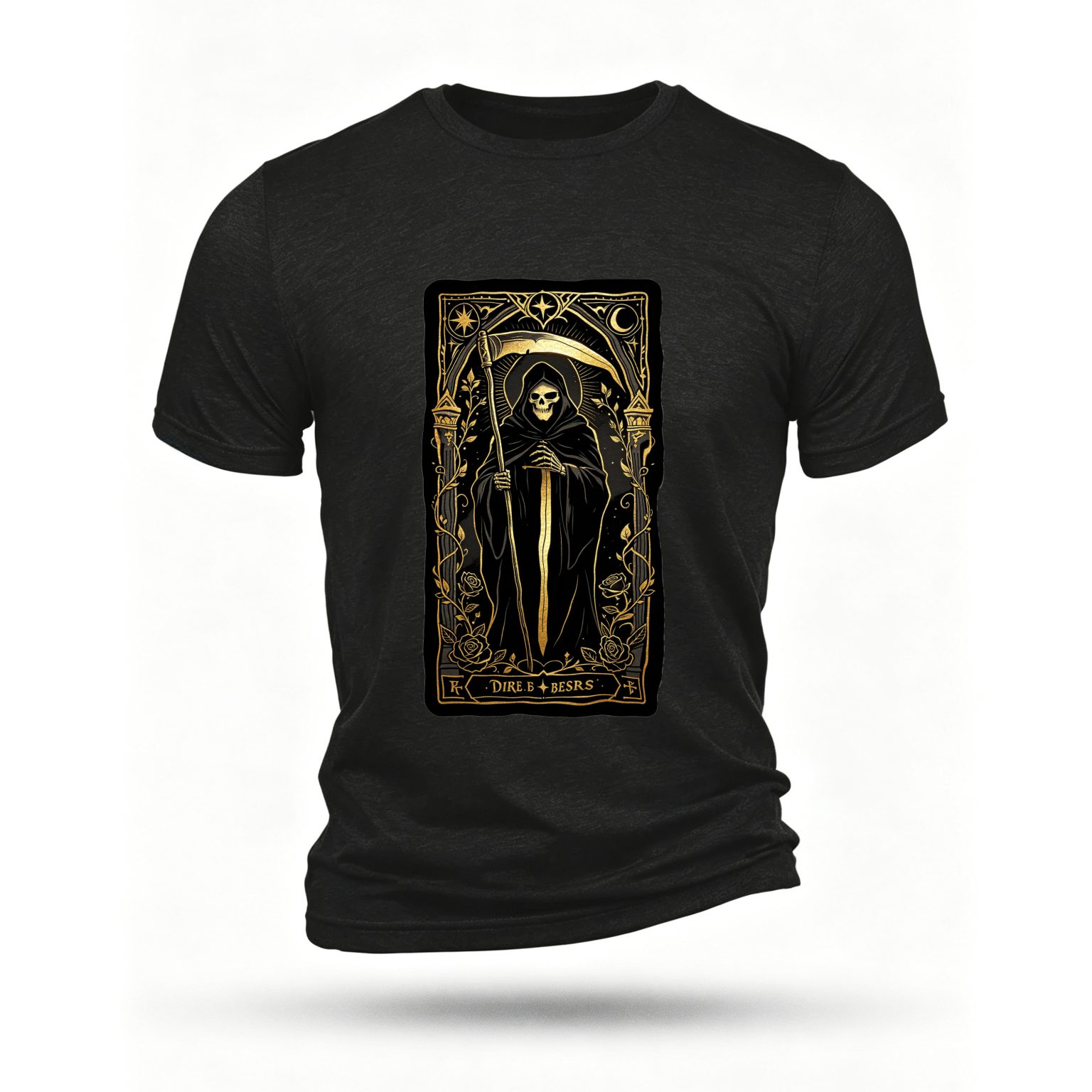 Black T-shirt, front print