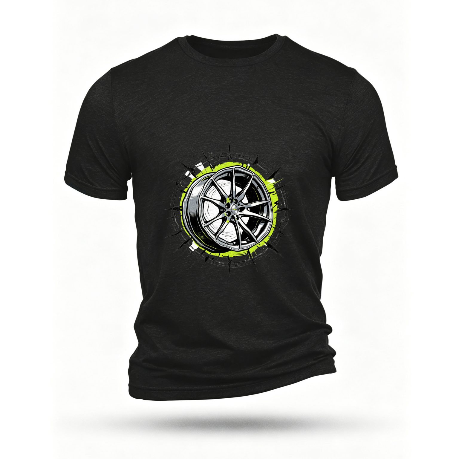 Black T-shirt, front print