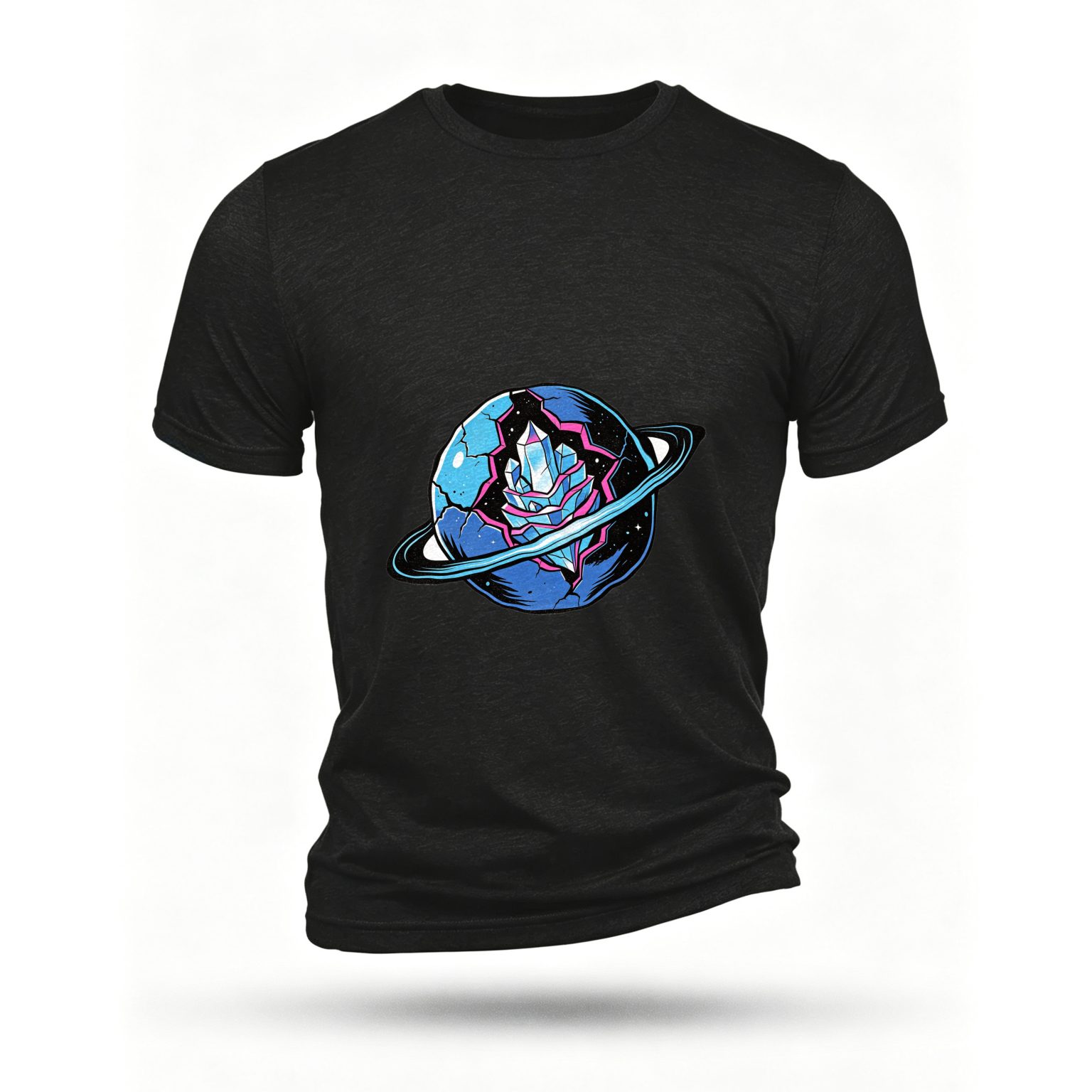 Black T-shirt, front print