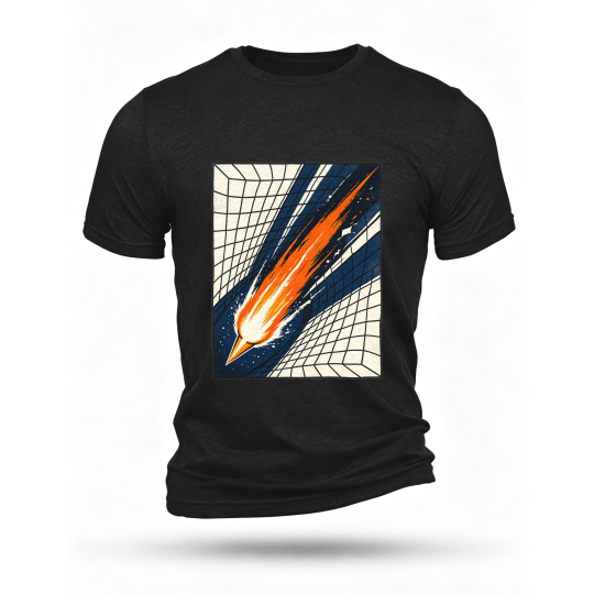 Black T-shirt, front print