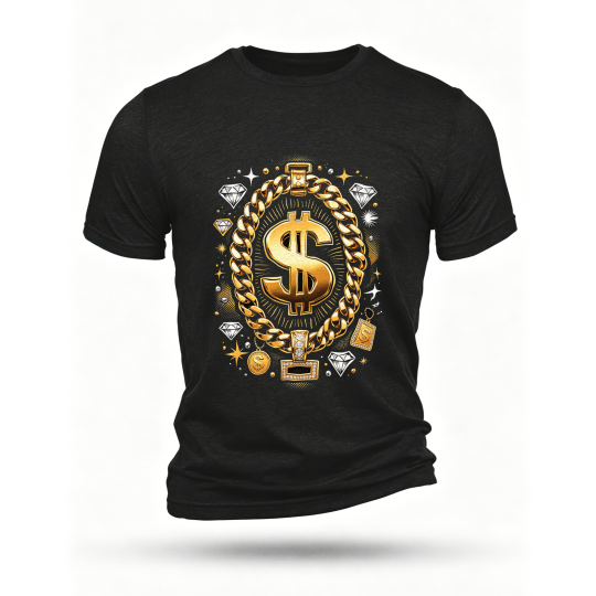 Black T-shirt, front print