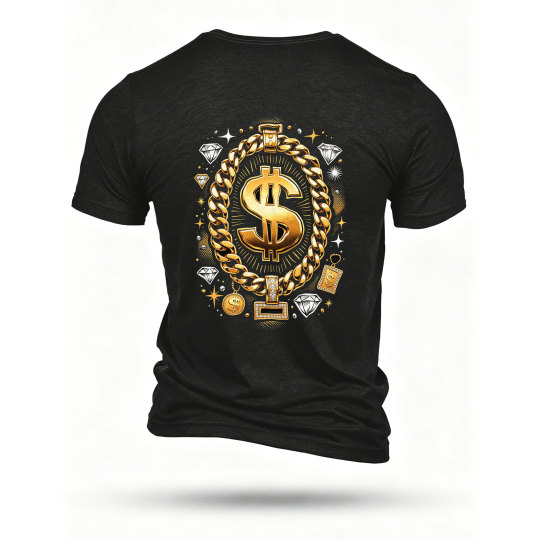 Black T-shirt, back print