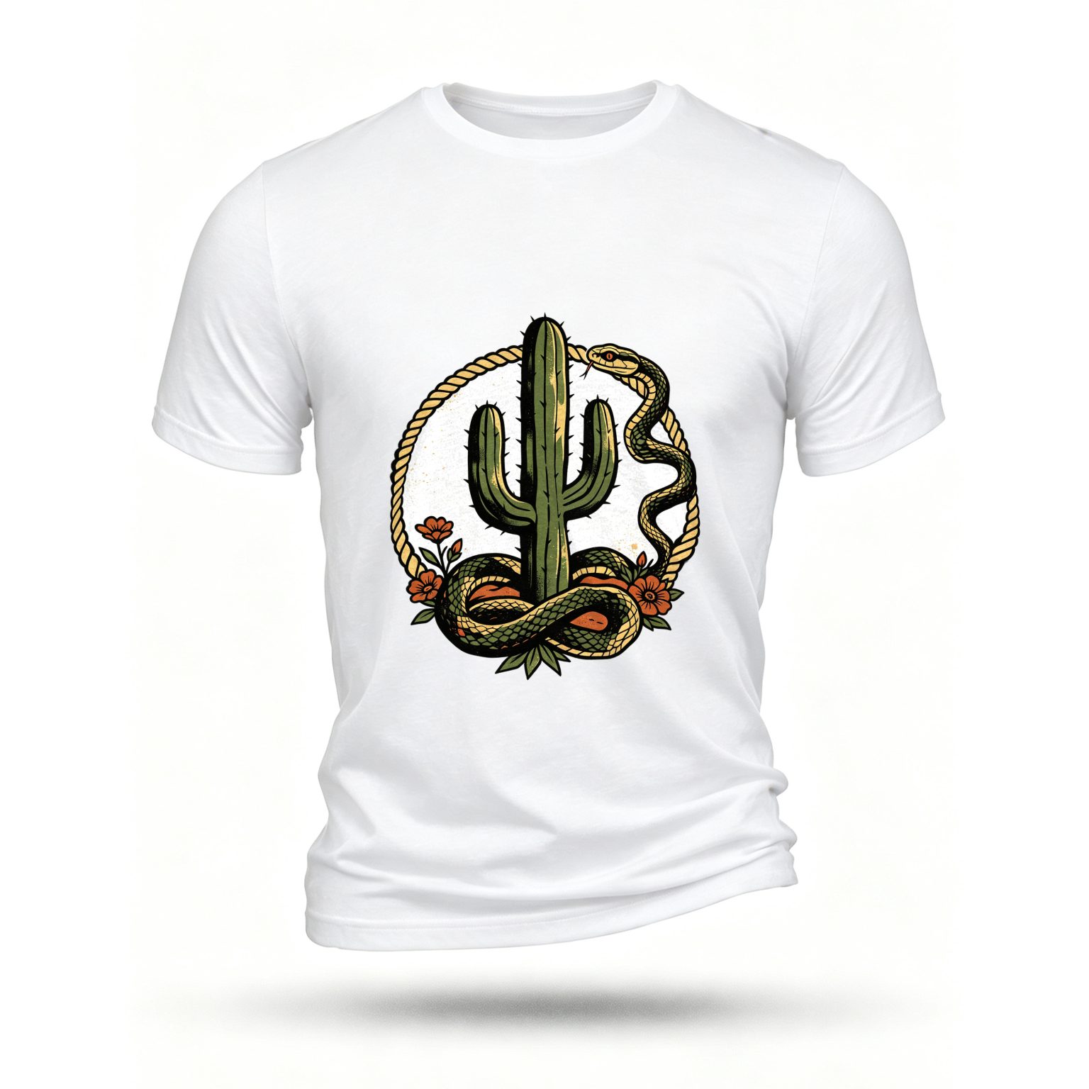White T-shirt, front print