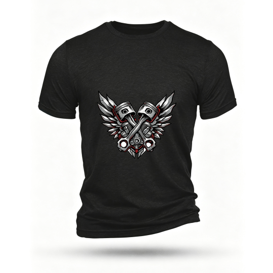 Black T-shirt, front print