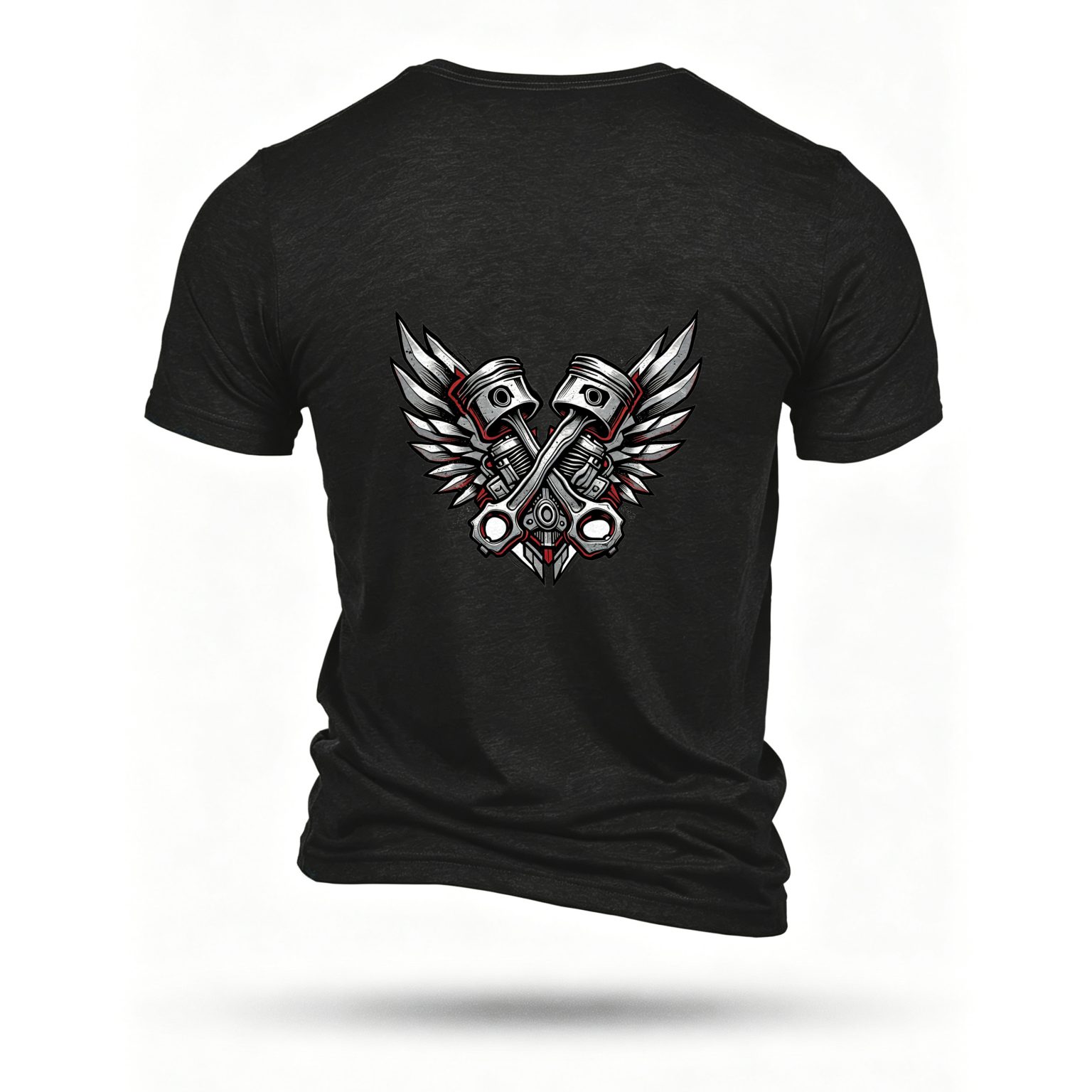 Black T-shirt, back print