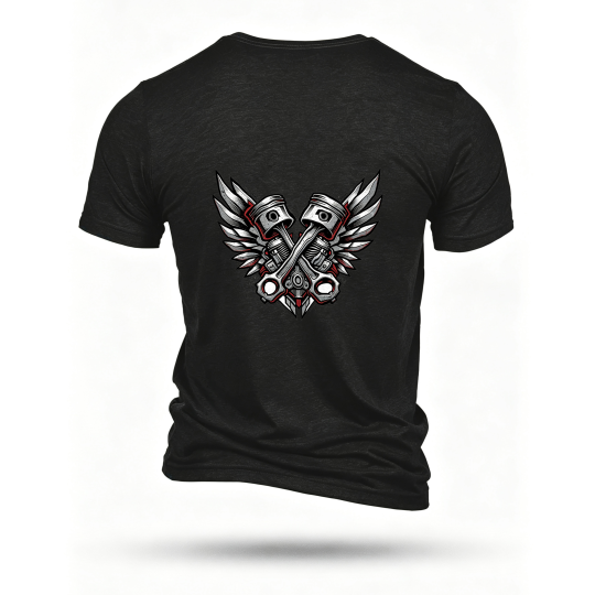 Black T-shirt, back print