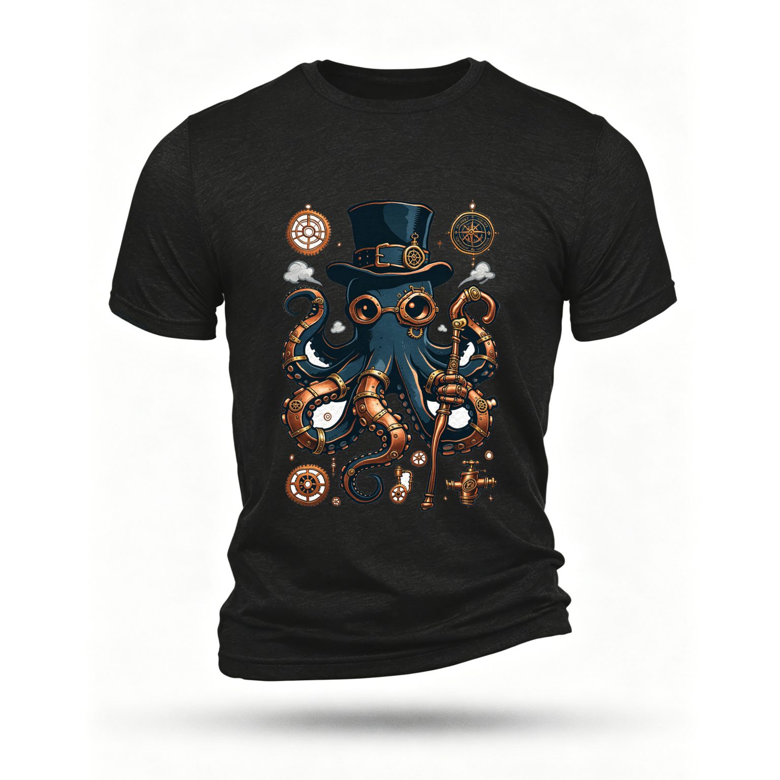 Black T-shirt, front print