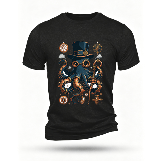 Black T-shirt, front print