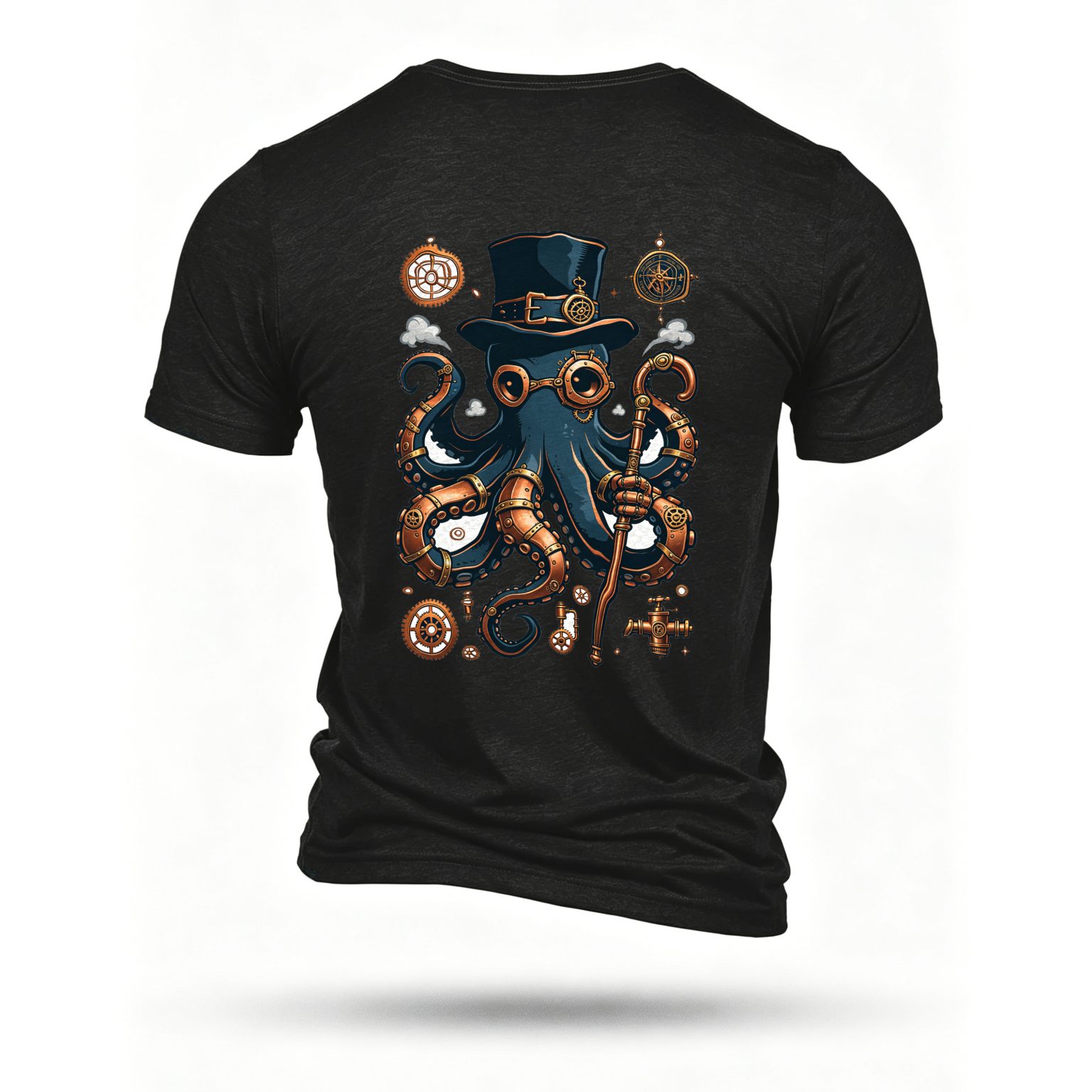 Black T-shirt, back print