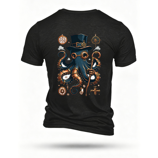 Black T-shirt, back print