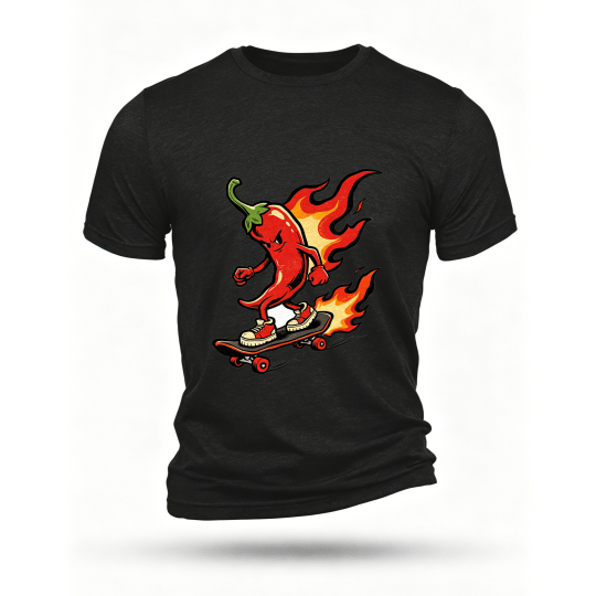 Black T-shirt, front print