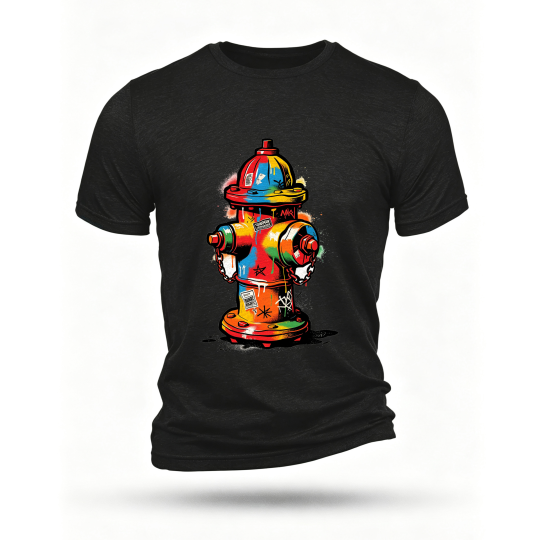 Black T-shirt, front print