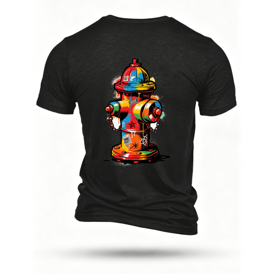 Black T-shirt, back print