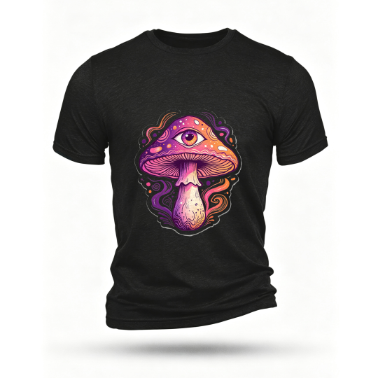 Black T-shirt, front print