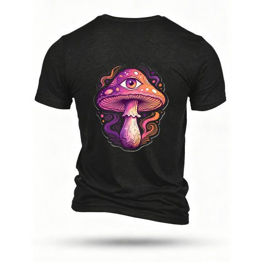 Black T-shirt, back print