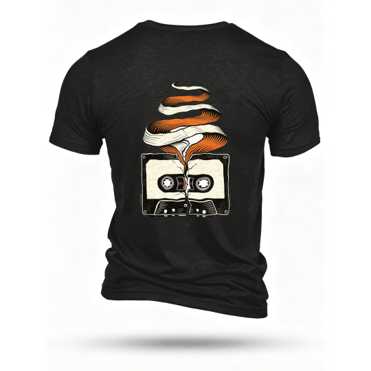 Black T-shirt, back print