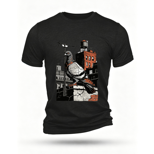 Black T-shirt, front print