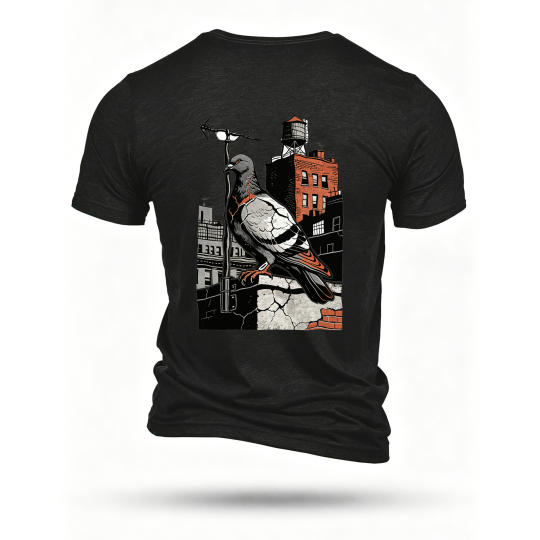 Black T-shirt, back print