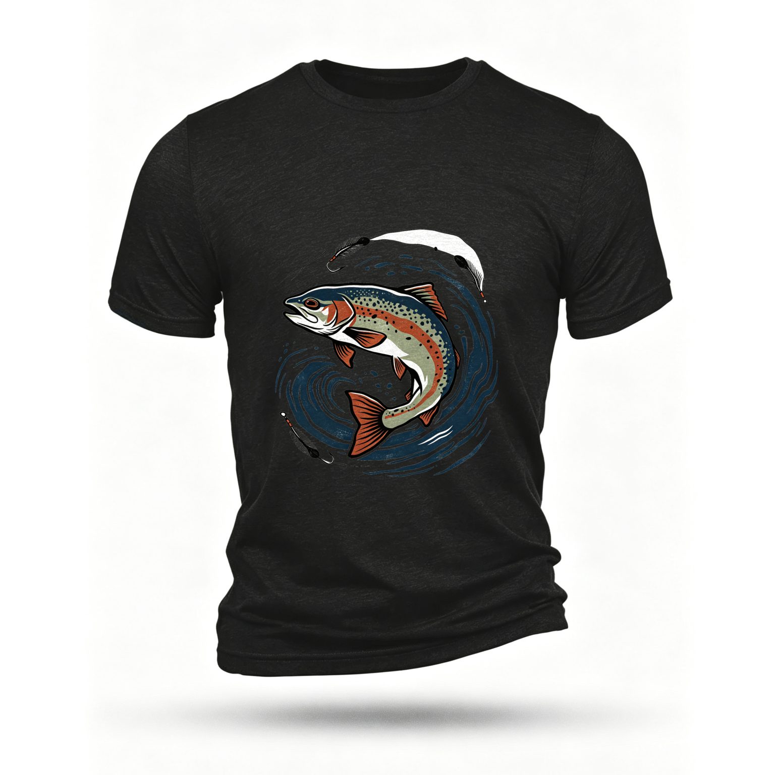 Black T-shirt, front print