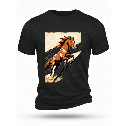 Black T-shirt, front print
