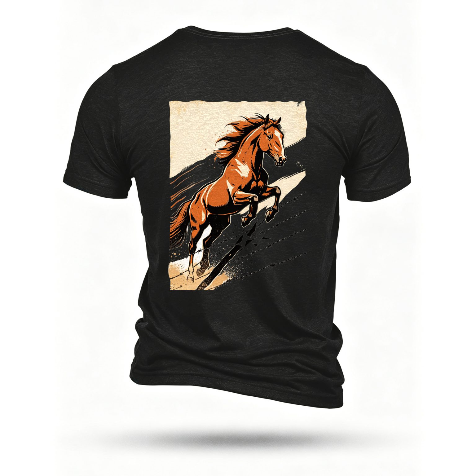 Black T-shirt, back print