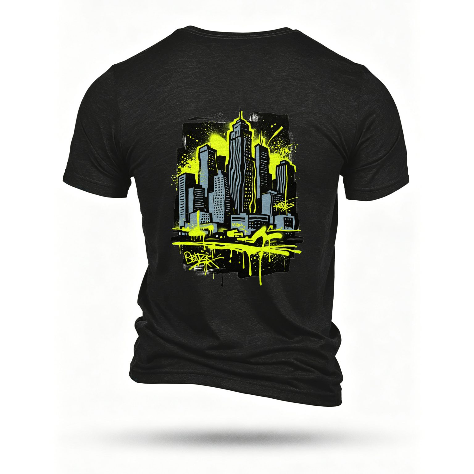 Black T-shirt, back print